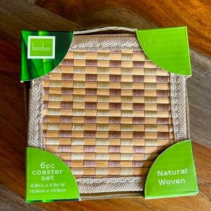 Bamboo coaster set 6 pcs